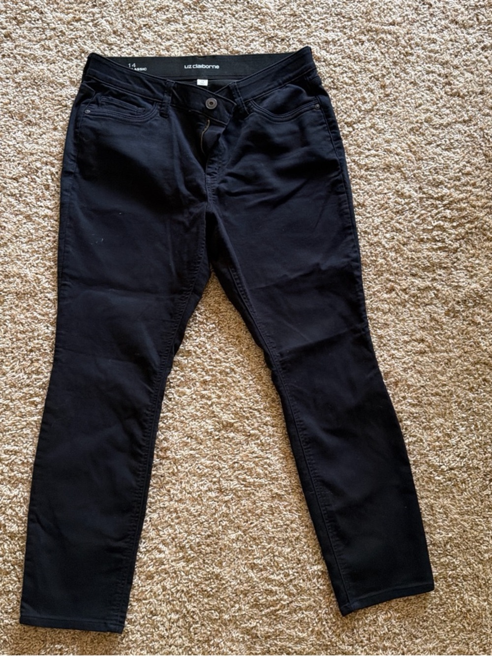 Liz Claiborne Black Mid-Rise Straight Pants